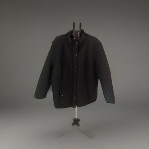 In Front Mens 6XL Black Puff Jacket front pockets zip and snap closures preowned